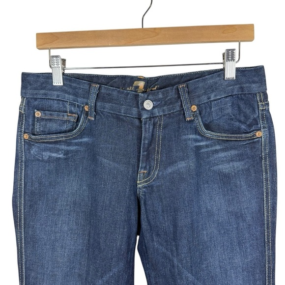 7 For All Mankind Women’s “A” Pocket Flare Dark Wash Jeans Size 30 - Picture 4 of 14